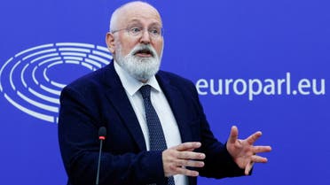 European Commission Vice-President Frans Timmermans speaks during a news conference on high energy prices, at the European Parliament in Strasbourg, France September 14, 2022. (Reuters)