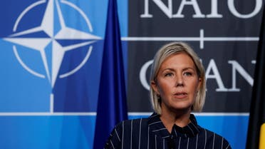 Belgium's Defence Minister Ludivine Dedonder speaks at a news conference during a NATO summit in Madrid, Spain June 30, 2022. (File photo: Reuters)