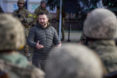 Ukrainian President Zelensky among his troops