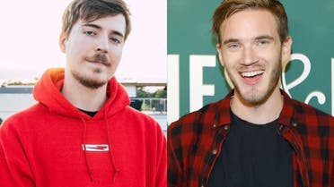 YouTubers MrBeast (left) and PewDiePie (right). (Twitter)