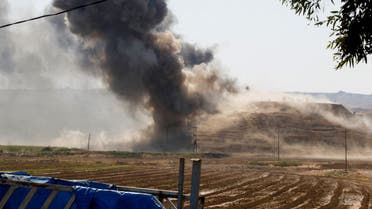 Smoke rises from the Iraqi Kurdistan headquarters of the Kurdistan Freedom Party (PAK), after Iran's Revolutionary Guards' strike on the outskirts of Kirkuk, Iraq September 28, 2022. REUTERS/Ako Rasheed REFILE-CORRECTING PARTY