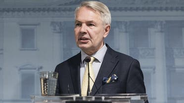Finnish Foreign Minister Pekka Haavisto speaks during a news conference in Helsinki, Finland, on September 29, 2022. (Reuters)