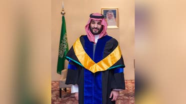 Saudi Arabia’s Crown Prince and Prime Minister Mohammed bin Salman receives an honorary doctorate from Thailand’s Kasetsart University. (Twitter)