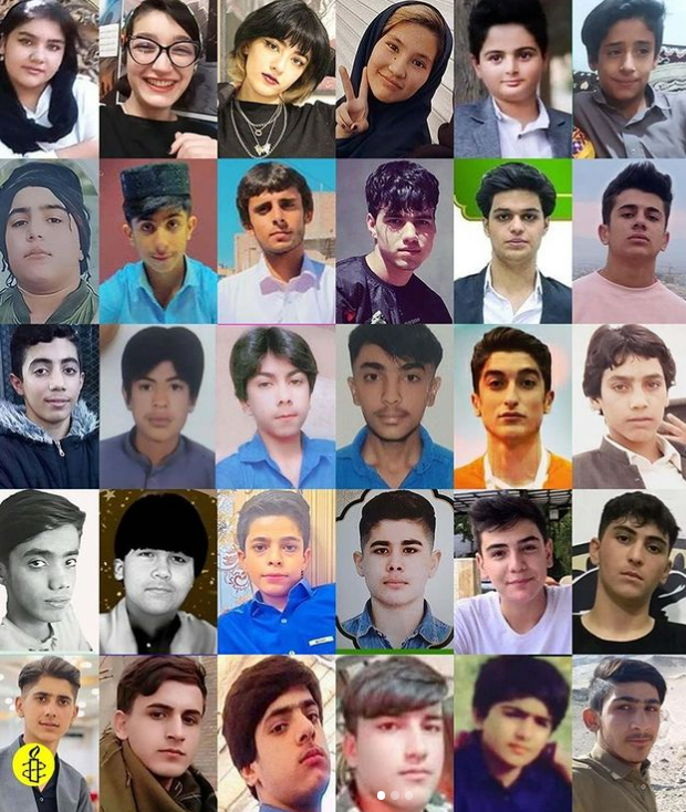 صور أطفال قضوا خلال الاحتجاجات الأخيرة في إيران