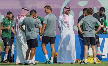 Saudi Arabia's national team coach Herve Renard during preparations. (SPA)