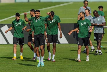 The Saudi national team is playing its first World Cup game against Argentina. (SPA)