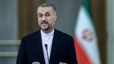 Iran’s Foreign Minister Hossein Amir-Abdollahian gives a press conference in the capital Tehran on November 23, 2022. (AFP)