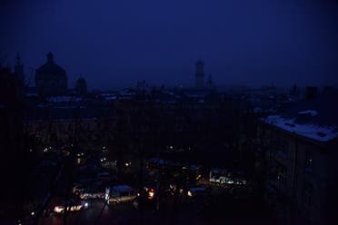 Darkness in Lviv today due to Russia bombing energy facilities