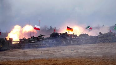 Battle groups attend live fire exercise, during Iron Spear 2022 military drill in Adazi, Latvia November 15, 2022. (Reuters)