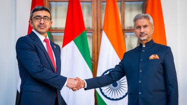 2UAE Foreign Minister Sheikh Abdullah bin Zayed pictured with his Indian counterpart Dr Subrahmanyam Jaishankar at Hyderabad House in New Delhi. (WAM)