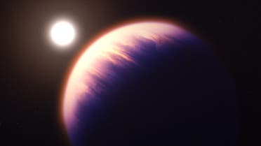 An artist’s impression of the exoplanet WASP-39b. (Credit: NASA)