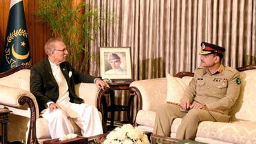 Lieutenant General Asim Munir, who was appointed as the new Chief Of Army Staff (COAS) of Pakistan, meets with President of Pakistan Arif Alvi, at the President House in Islamabad, Pakistan November 24, 2022. (Reuters)