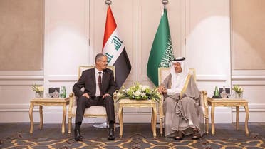 Saudi Arabia Energy Minister Prince Abdulaziz bin Salman (right) and Iraqi Minister of Oil  Hayan Abdul Ghani al-Swad. (SPA)