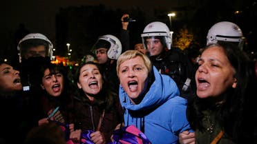 Demonstrators protest against gender-based violence on the International Day for the Elimination of Violence Against Women, in Istanbul, Turkey November 25, 2022. (Reuters)