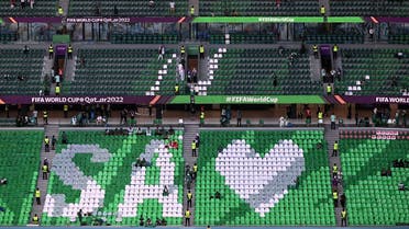 Spectators wait for the start of the Qatar 2022 World Cup Group C football match between Poland and Saudi Arabia at the Education City Stadium in Al-Rayyan, west of Doha on November 26, 2022. (AFP)