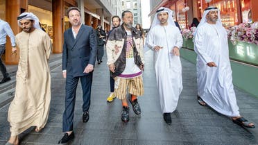 Arif Amiri, CEO of DIFC Authority with Takashi Murakami at DIFC. (Supplied)