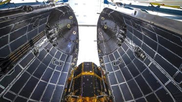 The United Arab Emirate’s Rashid Rover, the first Emirati mission to the moon surface, has been integrated onto a SpaceX Falcon 9 rocket for the historic launch on Wednesday. (Twitter)