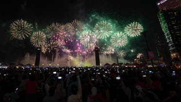 Fireworks at Dubai Festival City, in Dubai, United Arab Emirates. (Twitter)