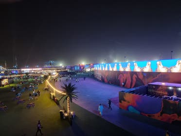 Photo from a raised platform shows a general view of the MDL Beast Soundstorm event in Riyadh. (Ayush Narayanan, Al Arabiya English)