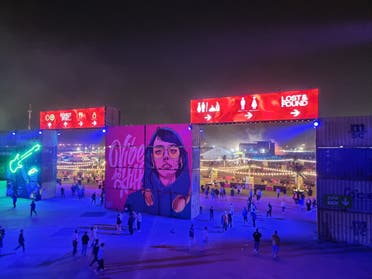 Photo from a raised platform shows a view of the Underground concert areas at the MDL Beast Soundstorm event in Riyadh. (Ayush Narayanan, Al Arabiya English)