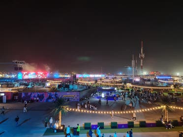 Photo from a raised platform shows a general view of the MDL Beast Soundstorm event in Riyadh. (Ayush Narayanan, Al Arabiya English)