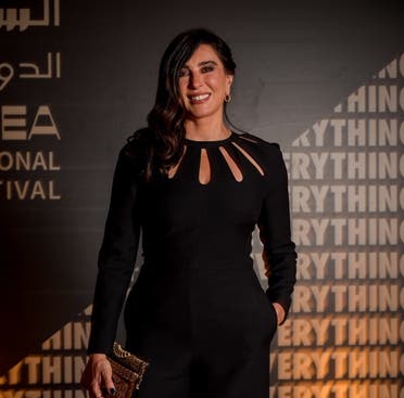 Lebanese director and actress Nadine Labaki poses on the red carpet at the Red Sea Film Festival in Saudi Arabia’s Jeddah on December 1, 2022. (Twitter)