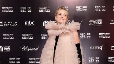 Hollywood actress Sharon Stone on the red carpet at the Red Sea Film Festival in Saudi Arabia's Jeddah on December 1, 2022. (Twitter)