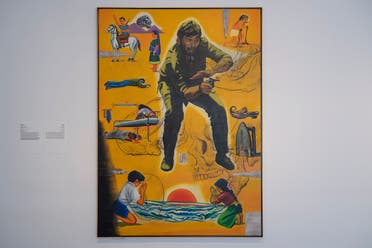 Atul Dodiya Gabbar on Gamboge 1997. (Collection of Fukuoka Asian Art Museum. Courtesy of the artist)