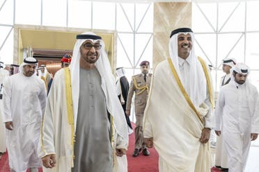 UAE President Sheikh Mohamed bin Zayed arrives in Qatar for an official state visit and to discuss bilateral relations with Qatar's Emir Sheikh Tamim bin Hamad Al Thani. (Twitter)