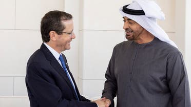President of the United Arab Emirates Sheikh Mohamed bin Zayed Al Nahyan has met with President of Israel Isaac Herzog who is on a working visit to the UAE to participate in the Abu Dhabi Space Debate. (Supplied: WAM)