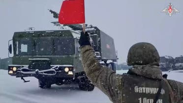 A view shows a military vehicle of the Bastion coastal missile system that went on duty on the Kuril island of Paramushir, Russia, which is one of the islands claimed by Japan and also known as the Northern Territories, in this still image taken from video released on December 5, 2022. Russian Defence Ministry/Handout via REUTERS ATTENTION EDITORS - THIS IMAGE WAS PROVIDED BY A THIRD PARTY. NO RESALES. NO ARCHIVES. MANDATORY CREDIT. PICTURE WATERMARKED AT SOURCE.