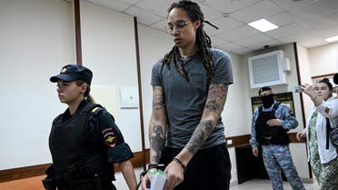 Brittney Griner leaves the courtroom before the court's final decision on August 4, 2022. (AFP)