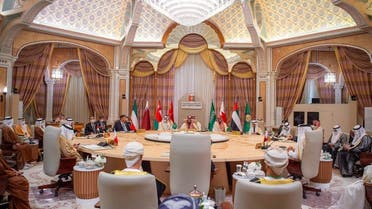 Saudi Arabia’s Crown Prince Mohammed Bin Salman is pictured with leaders during the China-Arab summit in Riyadh, Saudi Arabia, on December 9, 2022. (Reuters)
