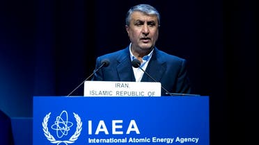 Iran’s nuclear chief Mohammad Eslami speaks during the General Conference of the International Atomic Energy Agency (IAEA) at the agency’s headquarters in Vienna, Austria on September 26, 2022. (AFP)