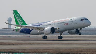 The third prototype of China's home-built passenger jet C919 takes off during its first test flight at Shanghai Pudong International Airport in Shanghai, China December December 28, 2018. (File photo: Reuters)