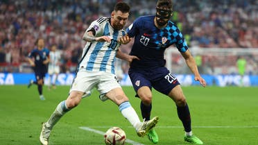  Argentina v Croatia - Lusail Stadium, Lusail, Qatar - December 13, 2022 Argentina's Lionel Messi in action with Croatia's Josko Gvardiol. (Reuters)