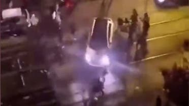 This is the moment a panicked French driver tried to make a quick getaway when the car was set upon by what appeared to be Moroccan fans and ran down a teenager, killing him