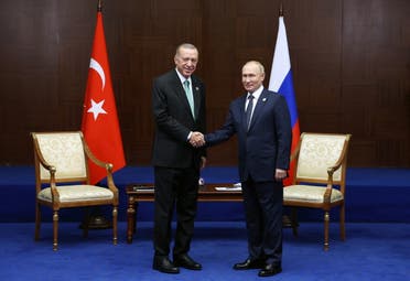 لقاء بين بوتين وأردوغان في كازاخستان في أكتوبر الماضي