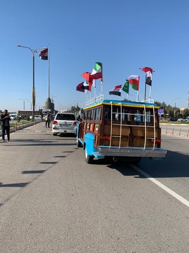 انطلق من البصرة ومر بعدة محافظات.. باص "خليجي 25" يصل الفلوجة 2 باص خليجي 25
