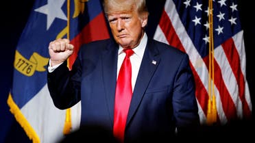  Former US President Donald Trump makes a fist while reacting to applause after speaking at the North Carolina GOP convention dinner in Greenville, North Carolina, US June 5, 2021. (File Photo: Reuters)