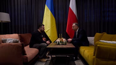 Ukraine's President Volodymyr Zelenskiy attends a meeting with Poland's President Andrzej Duda, amid Russia's attack on Ukraine, in Rzeszow, Poland December 22, 2022. (Reuters)
