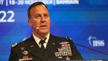 The US CENTCOM Gen. Erik Kurilla speaks at the 18th IISS Manama Dialogue in Bahrain's capital on November 19, 2022. (AFP)