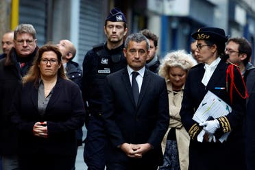French Interior Minister Gerald Darmanin at the scene of the accident in Paris 