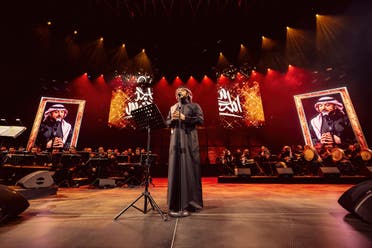 Majed al-Mohandis performing at the Maraya concert hall in AlUla on December 23, 2022. (Supplied)