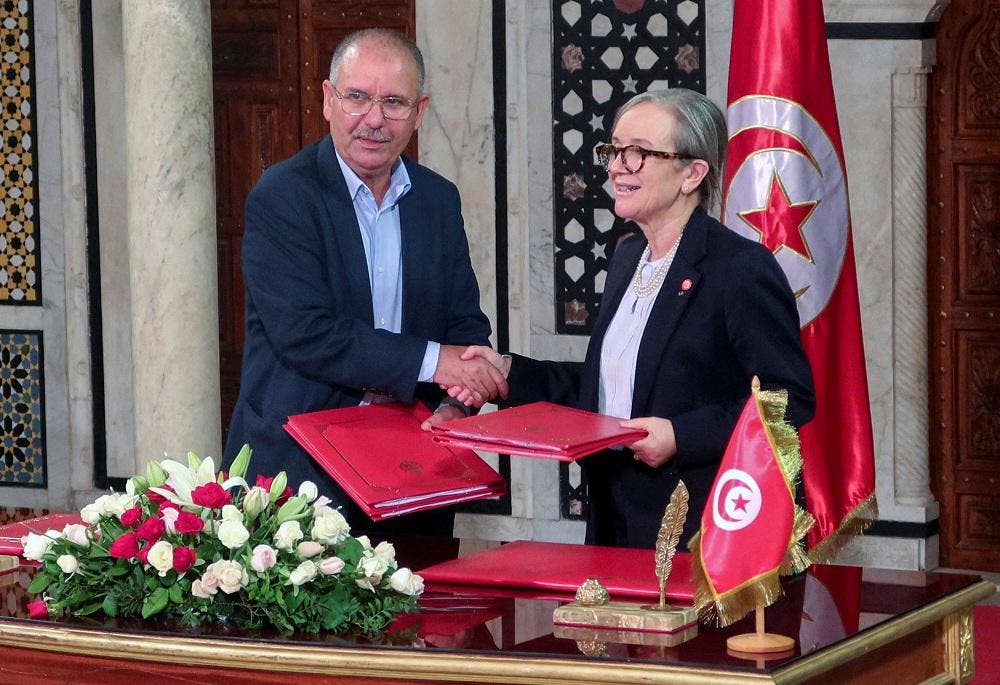 رئيسة الحكومة التونسية ورئيس اتحاد الشغل