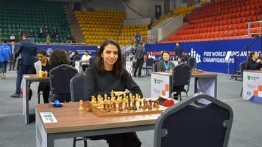 Iranian chess player Sara Khadem competed at the FIDE World Rapid and Blitz Chess Championships in Almaty, Kazakhstan, without the hijab, according to media reports. (Twitter/@elhamyazdiha)