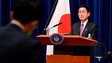 Japan's Prime Minister Fumio Kishida attends a press conference in Tokyo, Japan, on December 16, 2022, addressing some topics such as National Security Strategy, political and social issues facing Japan in today's World crisis. (Reuters)