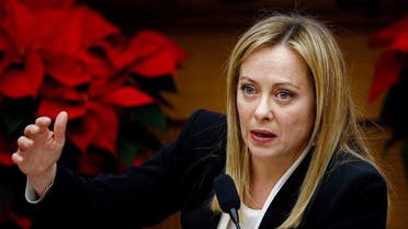 Italy’s Prime Minister Giorgia Meloni holds her end-of-year news conference in Rome, Italy, December 29, 2022. (Reuters)