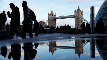 People walk near Tower Bridge, in London, Britain, on December 29, 2022. (Reuters)