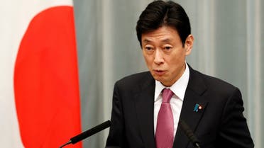 Japanese trade minister Yasutoshi Nishimura at a news conference in Tokyo, Japan, on September 16, 2020. (Reuters)